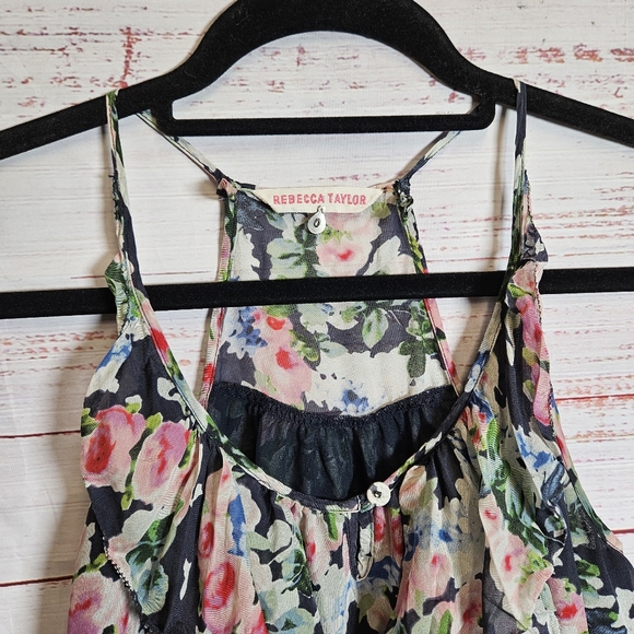 Rebecca Taylor silk floral cami blouse - Picture 4 of 14